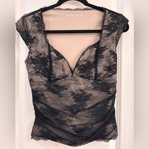 Abercrombie & Fitch Black Lace Overlay Top